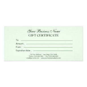 Light Green Classic Generic Plain Gift Certificate