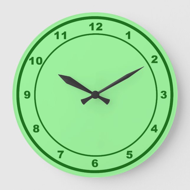 Light Green Colour Round Shape Acrylic Wall Clock (Front)