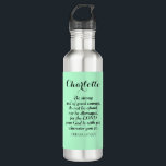 Light Green Courage Bible Verse Custom Name Simple 710 Ml Water Bottle<br><div class="desc">This beautiful soft blue water bottle features the wonderful Bible verse of Joshua 1:9 and is easy to customise with the recipient's name.</div>
