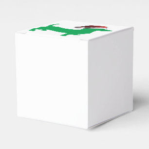 Light Green Dachshund with a Santa Claus Hat Favour Box