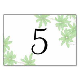 Light Green Daisies Wedding Table Numbers