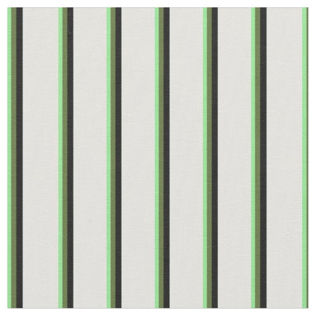 Light Green, Dark Olive Green, Black & Light Cyan Fabric (Close Up)