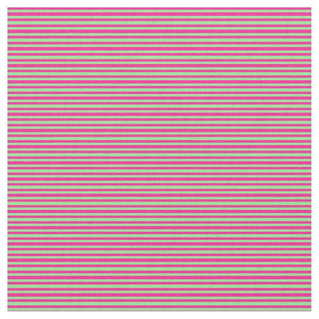 Light Green & Deep Pink Coloured Lines Pattern Fabric (Close Up)