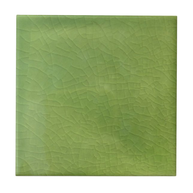Light Green Faux Crackled Crazed Repro Antique Tile (Front)