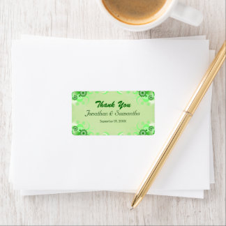 Light Green Floral Medium Wedding Favour Labels
