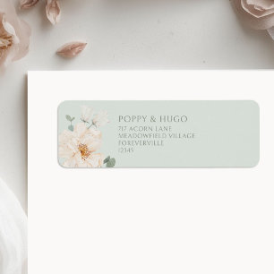 Light Green Floral Wedding Return Address