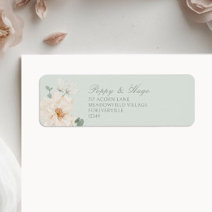 Light Green Floral Wedding Return Address