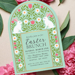 Light Green Folk Art Easter Brunch Arch Invitation