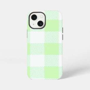 Light Green Gingham Check Pattern iPhone 13 Mini Case