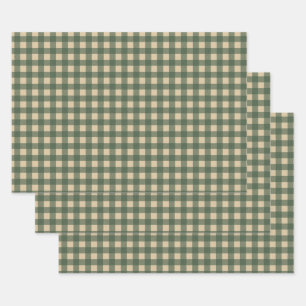 Light Green Gingham Wrapping Paper Sheet