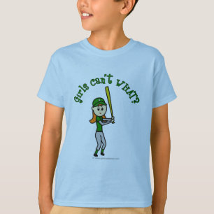 Light Green Girls Baseball T-Shirt