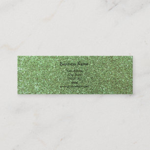 Light green glitter mini business card