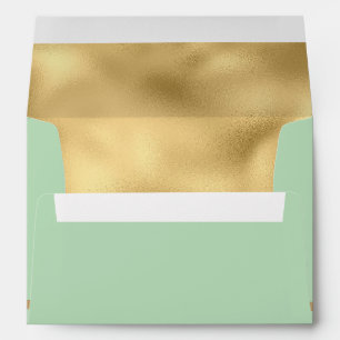 Light Green & Gold Wedding Envelope