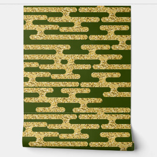 Light Green Golden Pattern Modern  Wallpaper