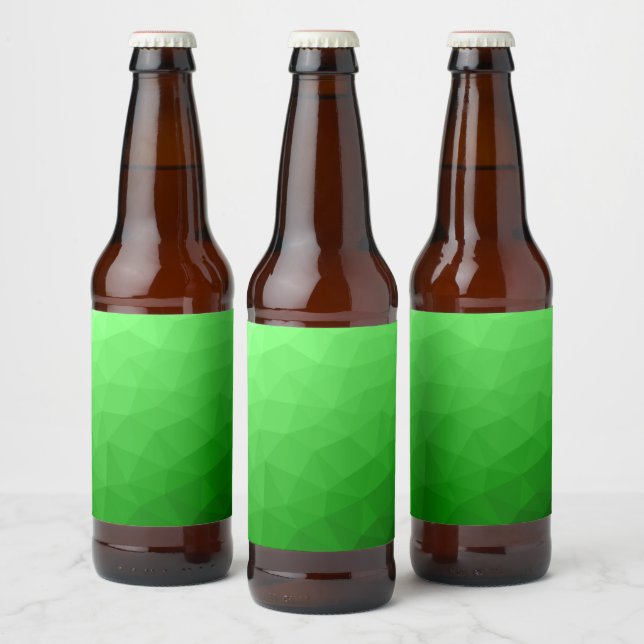 Light green gradient geometric mesh bright pattern beer bottle label (Bottles)