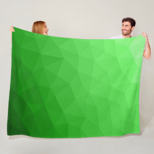 Light green gradient geometric mesh bright pattern fleece blanket