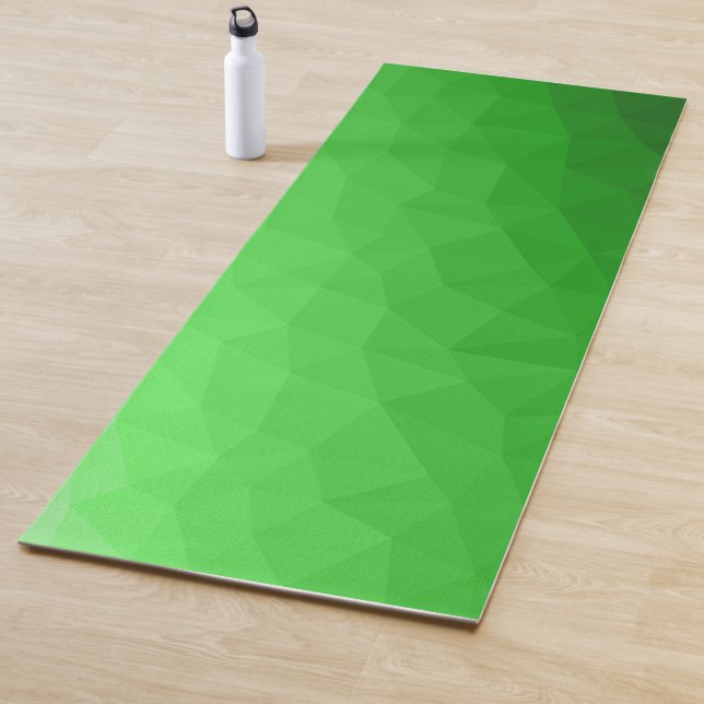 Light green gradient geometric mesh bright pattern yoga mat (In Situ)