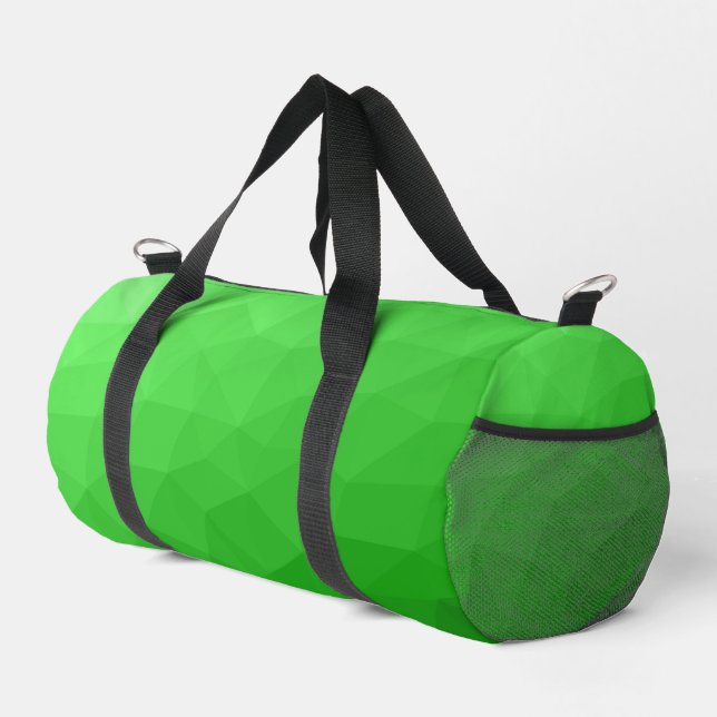 Light green gradient geometric mesh pattern duffle bag (Right Corner)