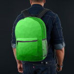 Light green Gradient Geometric Mesh Pattern Printed Backpack<br><div class="desc">Light green Gradient Geometric Mesh Pattern Printed Backpack. Cool fashion accessory bag for everyone. Light green Triangle geometric mesh with light to dark ombre gradient design.</div>