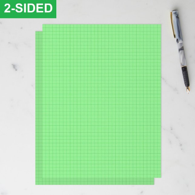 Light Green Grid Graph Paper Sheets (Full Pages)  Custom Letterhead (printable school green graph papers)