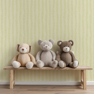 Light Green Hand-Drawn Herringbone Nursery Wallpaper