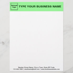 Light Green Header and Black Texts Footer Business Custom Letterhead