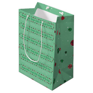 Light Green Jingle Bells Christmas Gift bag