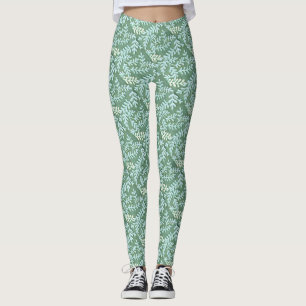 Light Green Leaves Leggings