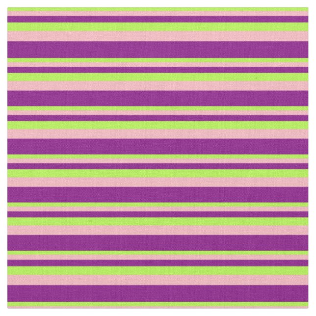 Light Green, Light Pink, and Purple Stripes Fabric (Close Up)