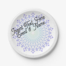 Light Green-Light Purple Diamond Edge Paper Plate
