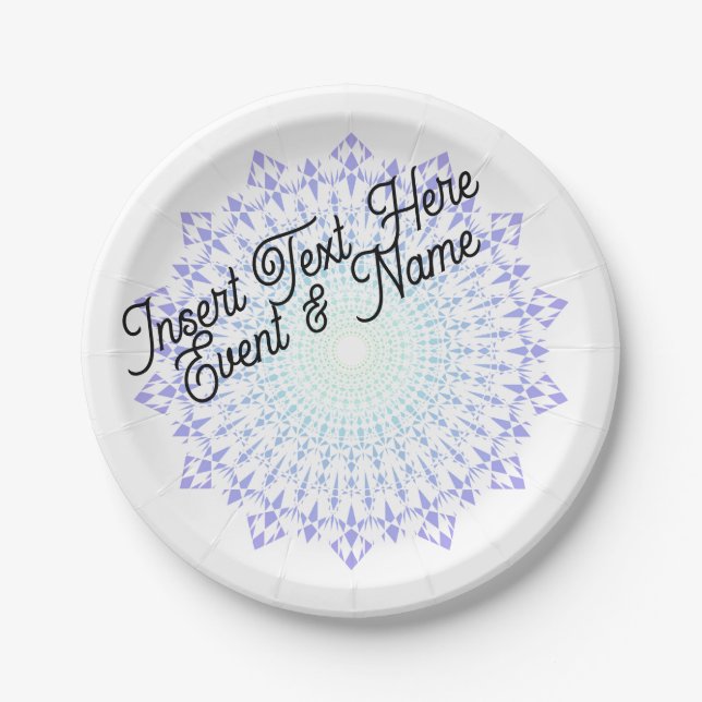 Light Green-Light Purple Diamond Edge Paper Plate (Front)