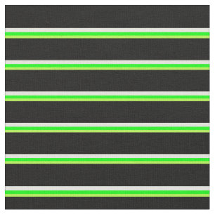 Light Green, Lime, Beige, and Black Coloured Lines Fabric