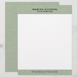 Light green Linen Fabric Texture Custom Letterhead