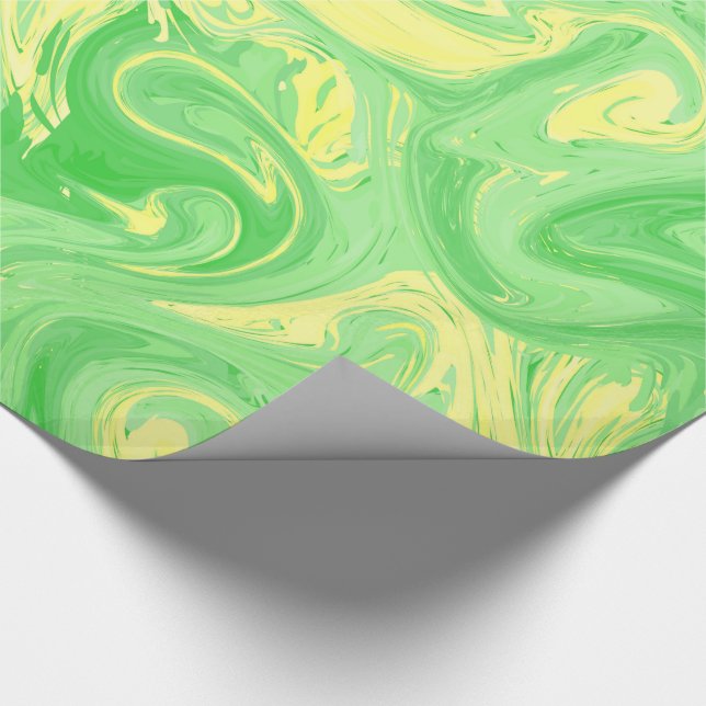 Light green marbled texture, rich ebru technique wrapping paper (Corner)