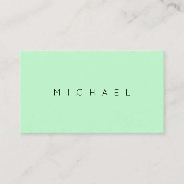 Light green minimal  style business card (Front)