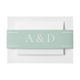 Light Green Modern Wedding Invitation Belly Band