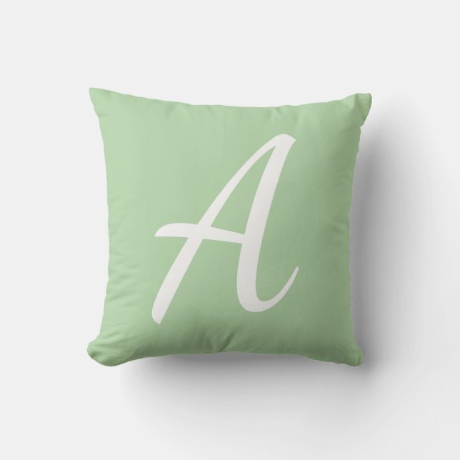 Light Green Monogram  Cushion (Front)
