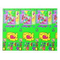 Light green multi patterned notepad