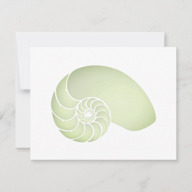 Light Green Nautilus Flat Note Card (Front)