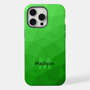 Light green ombre geometric mesh pattern Monogram iPhone 15 Pro Max Case