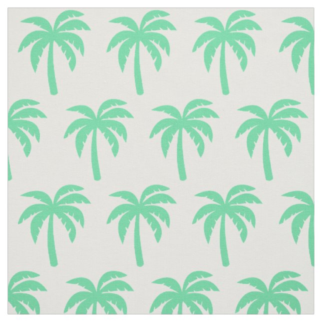 Light Green Palm Tree Fabric (Swatch)