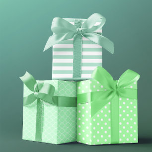 Light Green Patterned Wrapping Paper Sheet