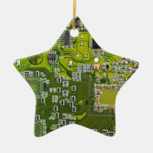 Light Green PCB Circuit Board Design for IT Pros Ceramic Tree Decoration