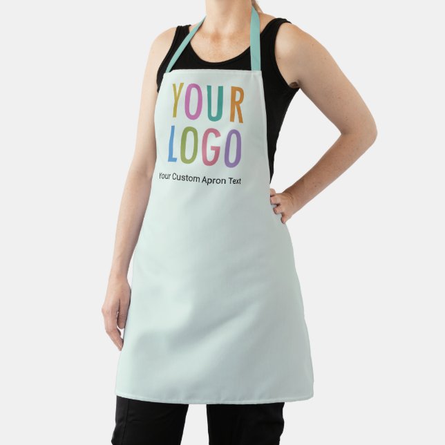 Light Green Personalised Apron Custom Company Logo (Insitu)