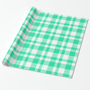 Light Green Plaid Wrapping Paper