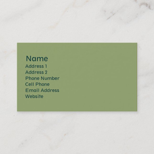light green plain business card (Front)