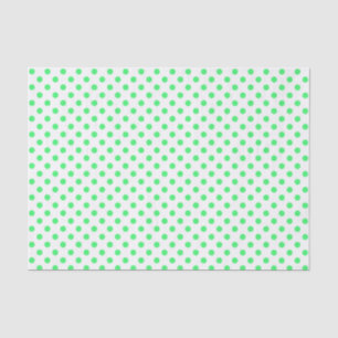 Light Green Polka Dot on White Tissue Paper
