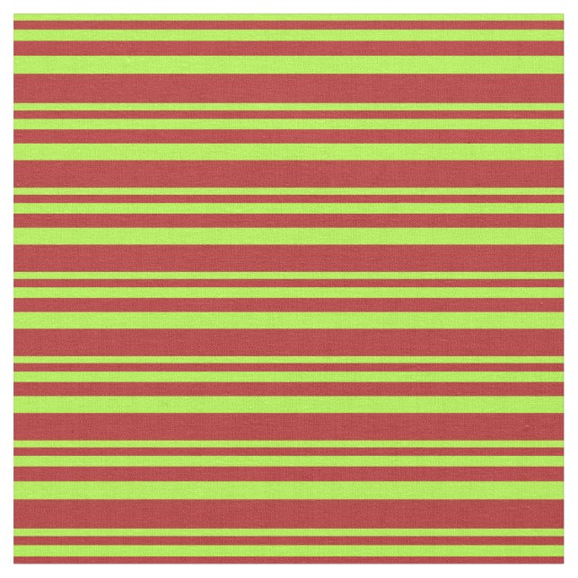 Light Green & Red Lined/Striped Pattern Fabric (Close Up)