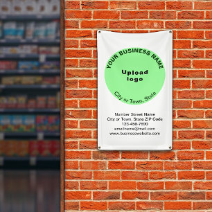 Light Green Round Business Brand on Portrait Banner