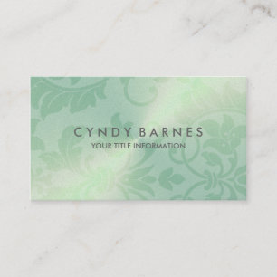 Light Green Sheen Damask Business Card